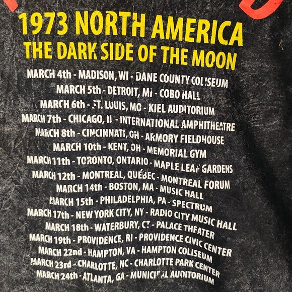 PINK FLOYD DARK SIDE OF THE MOON long sleeve, cropped "stonewashed" grey t-shirt - Picture 4 of 5